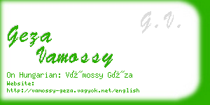 geza vamossy business card